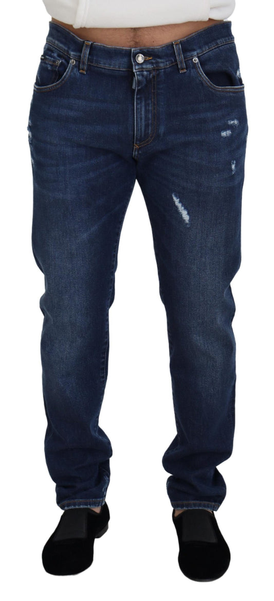 Opulent Blue Washed Denim Pants