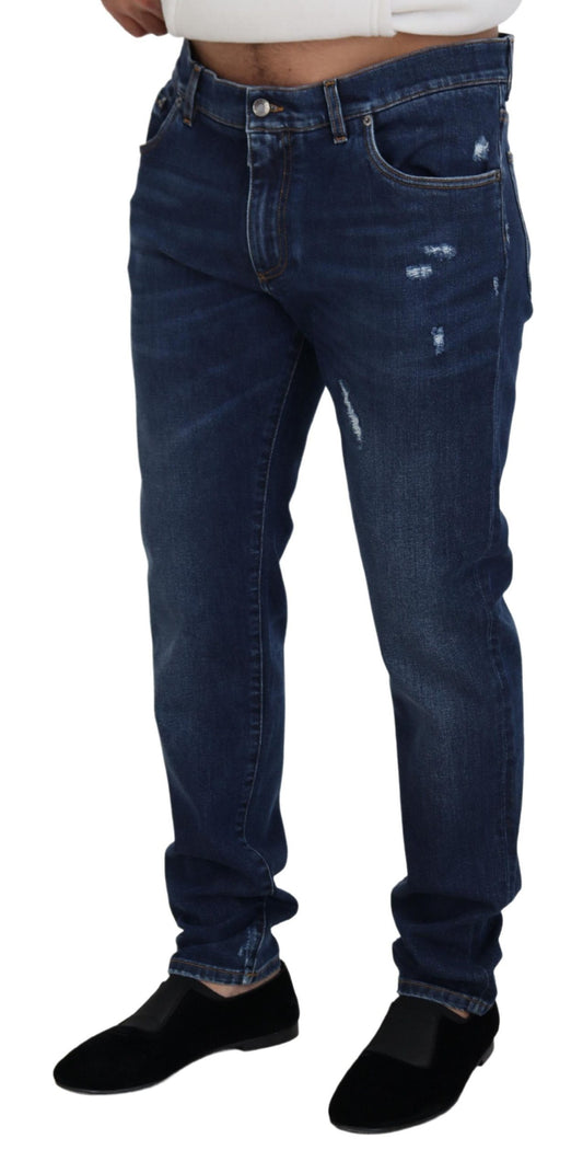 Opulent Blue Washed Denim Pants