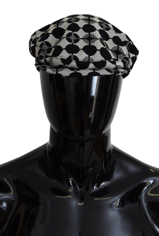 Elegant Black and White Newsboy Hat