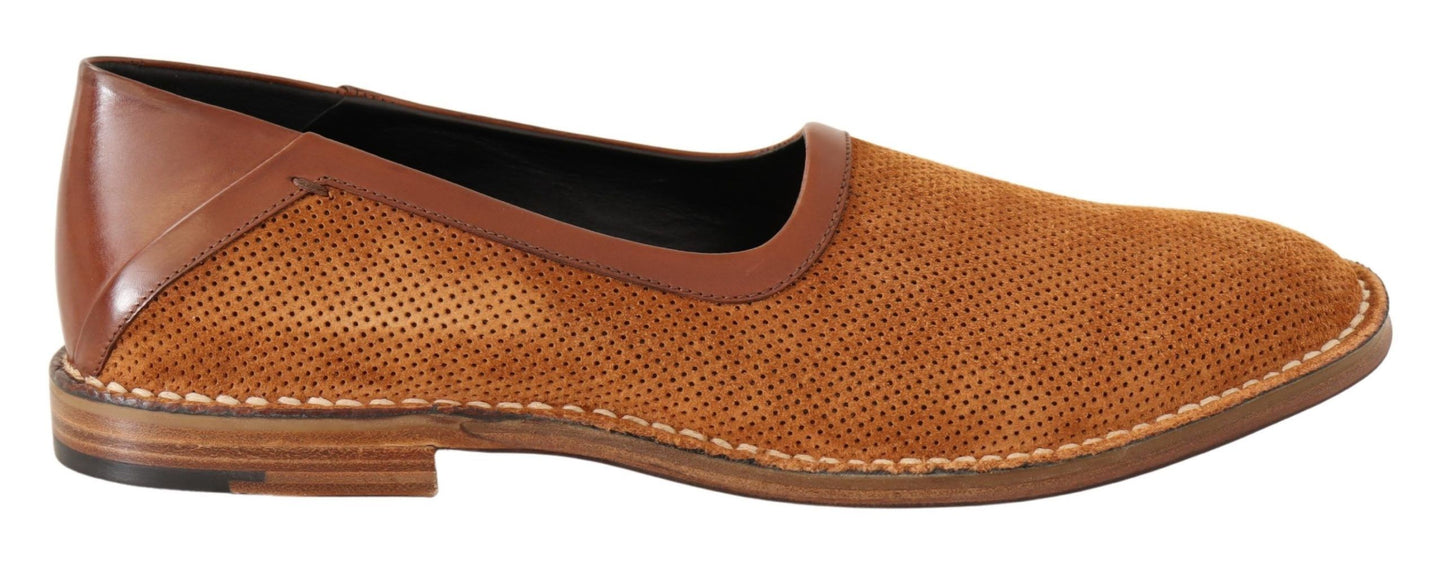 Elegant Brown Leather Loafers