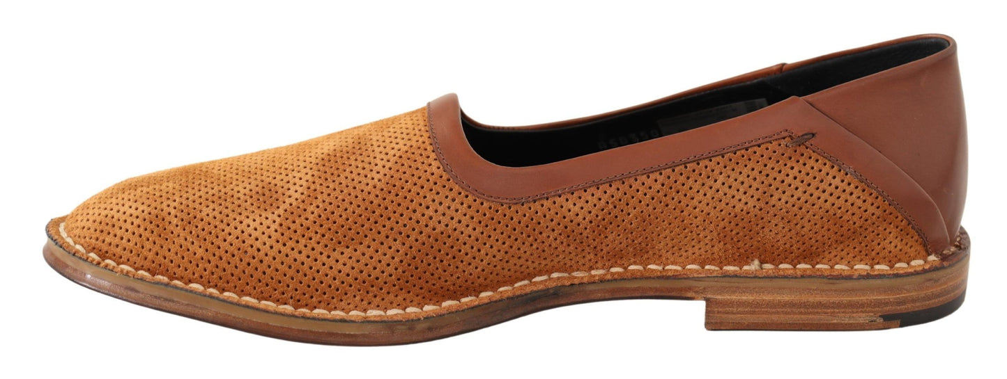 Elegant Brown Leather Loafers