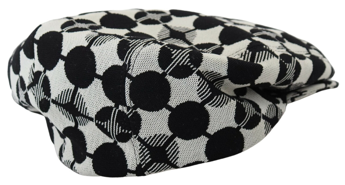 Elegant Black and White Newsboy Hat