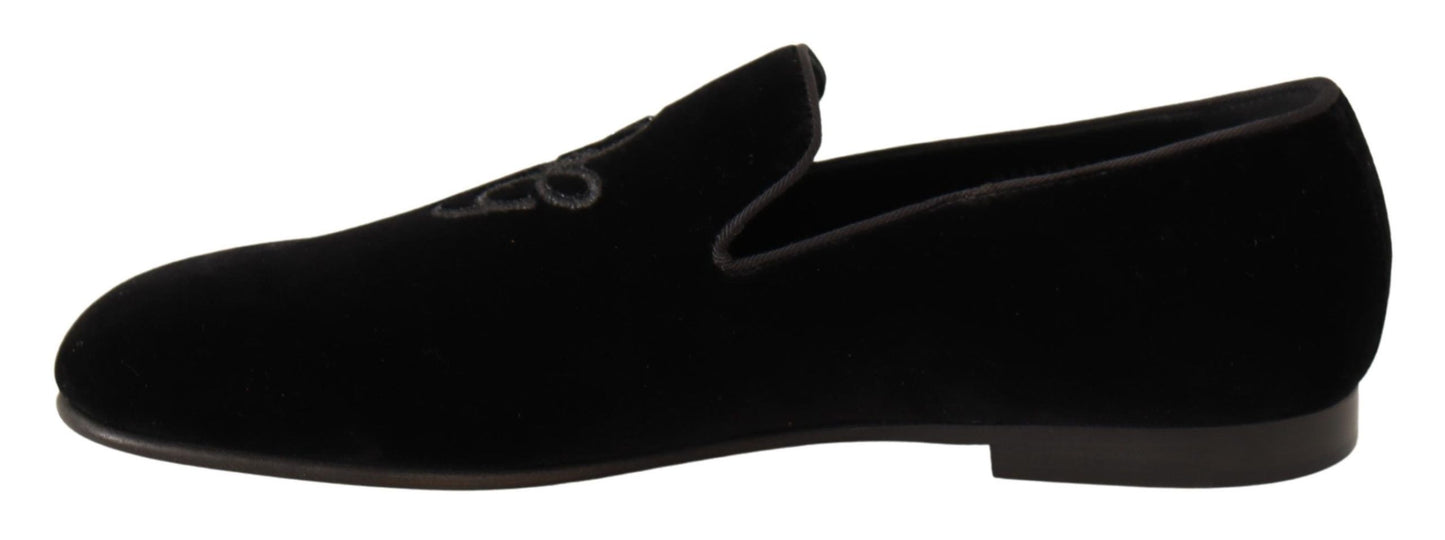 Elegant Black Velvet Loafers