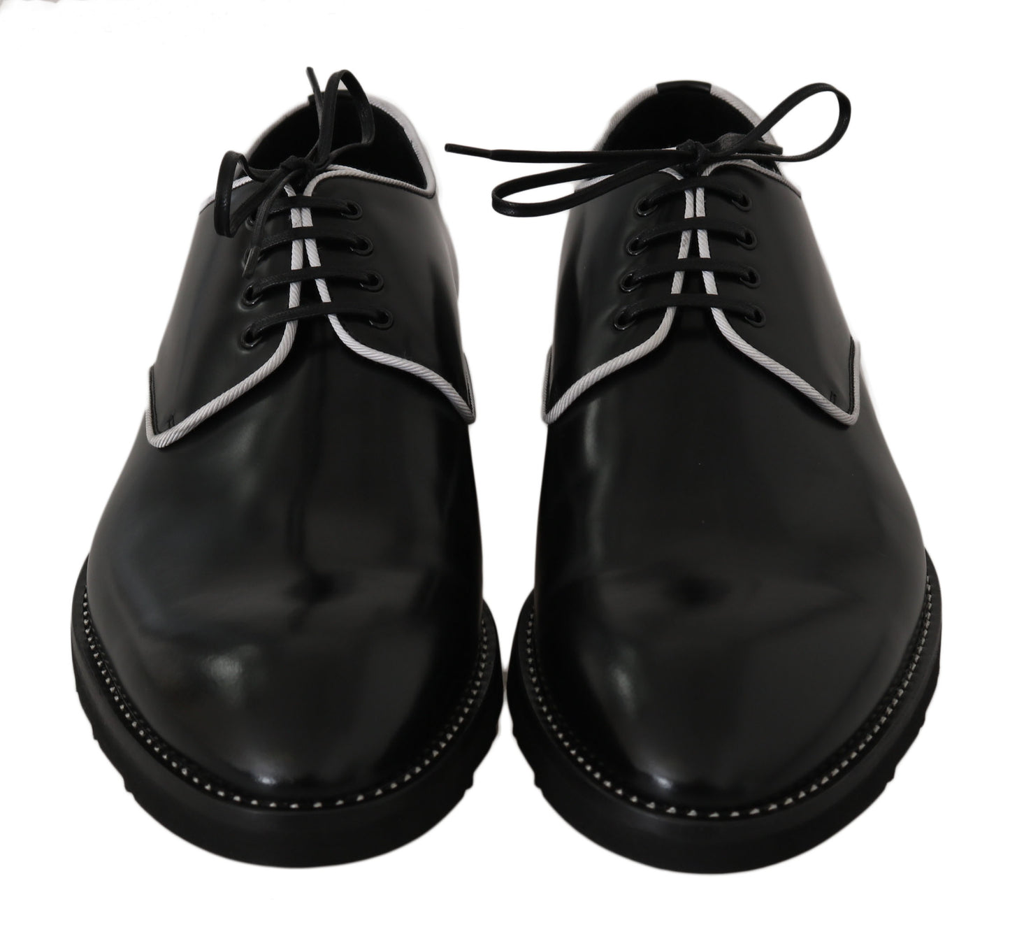 Elegant Black & White Leather Dress Shoes