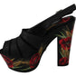 Elegant Floral Glitter Ankle Strap Sandals