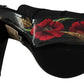 Elegant Floral Glitter Ankle Strap Sandals