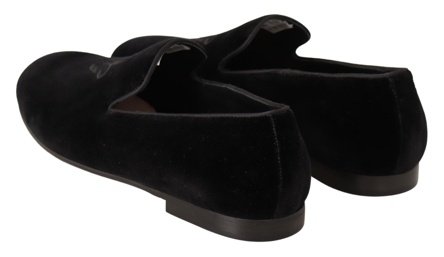 Elegant Black Velvet Loafers