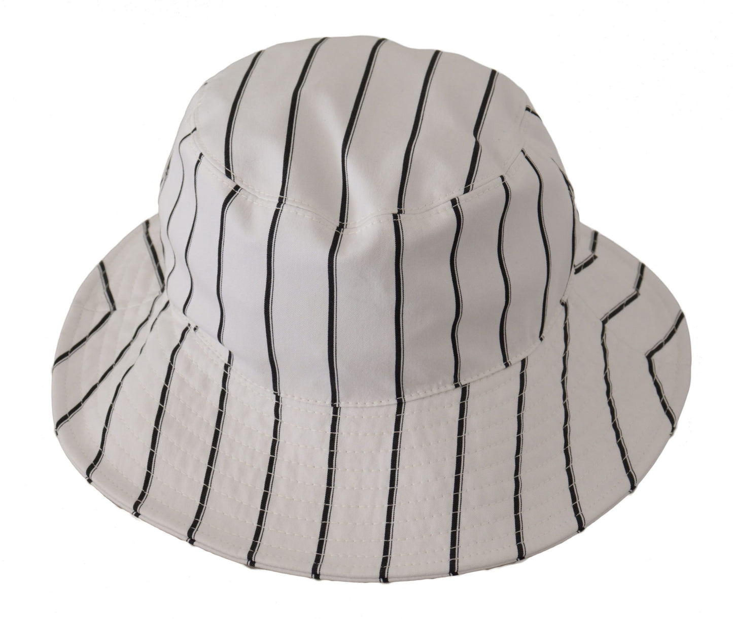 Elegant White Striped Bucket Hat