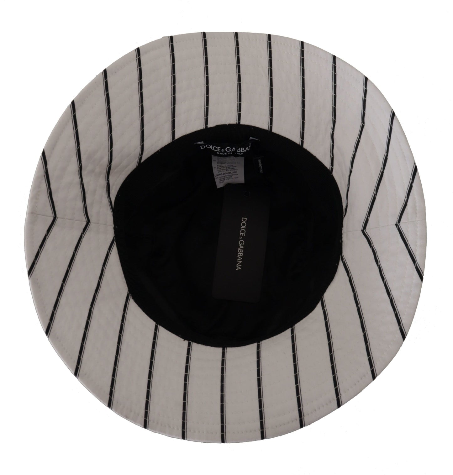 Elegant White Striped Bucket Hat