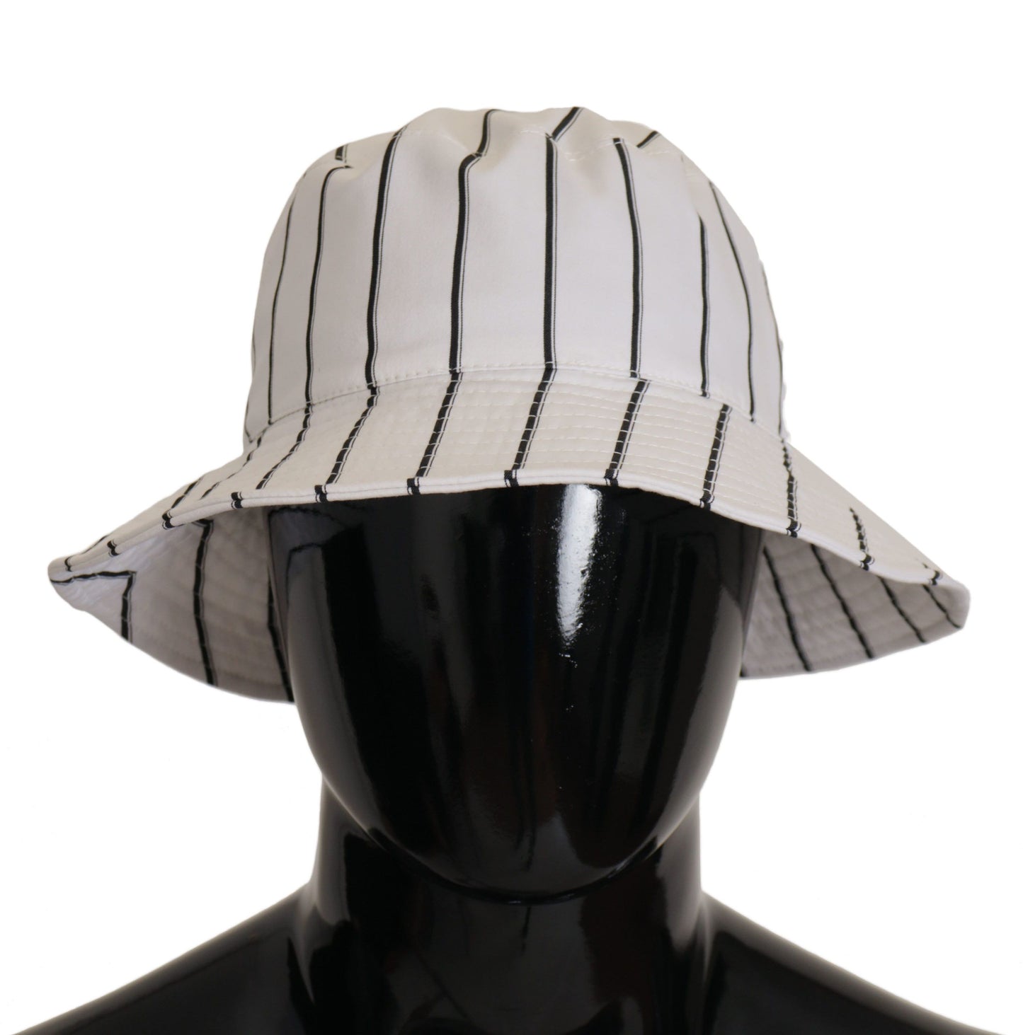 Elegant White Striped Bucket Hat