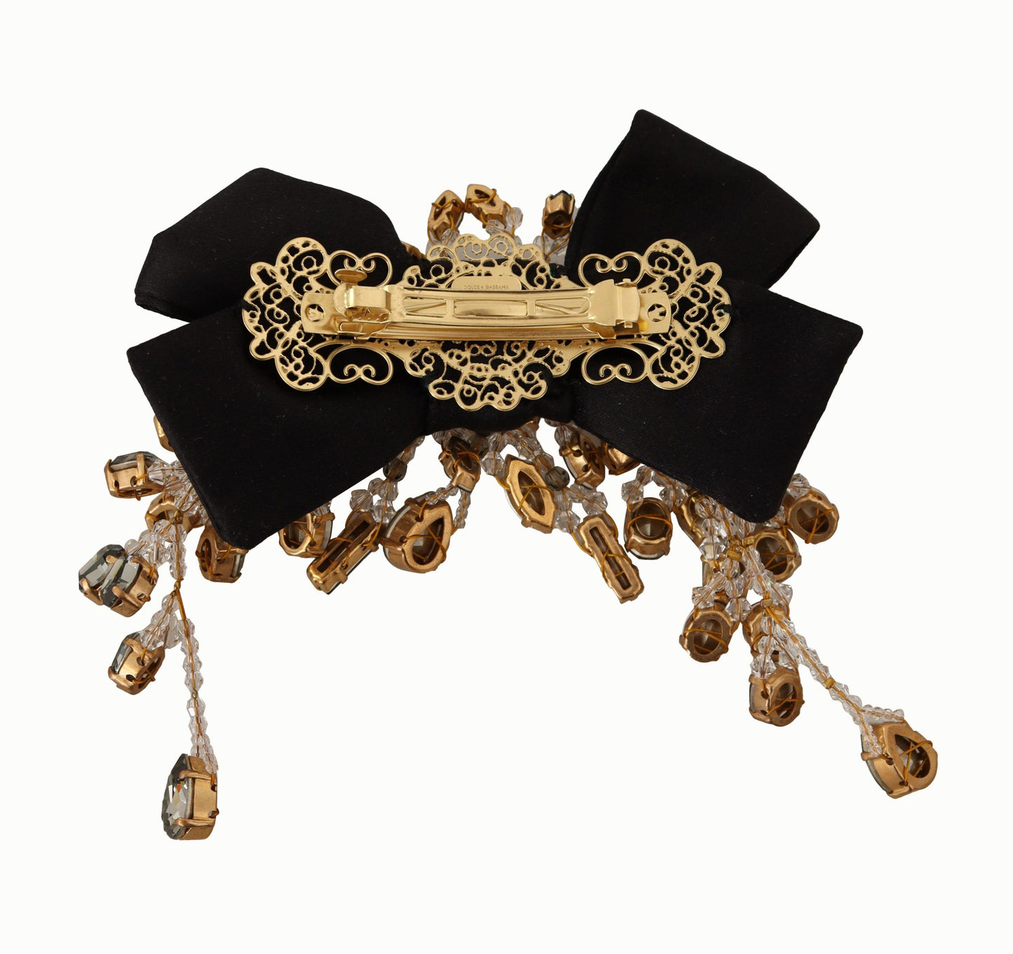 Elegant Crystal-Embellished Silk Hairband