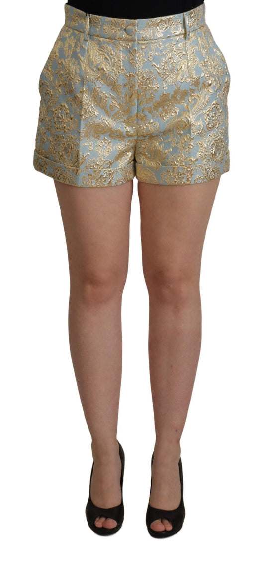 Elegant High-Waist Jacquard Bermuda Shorts