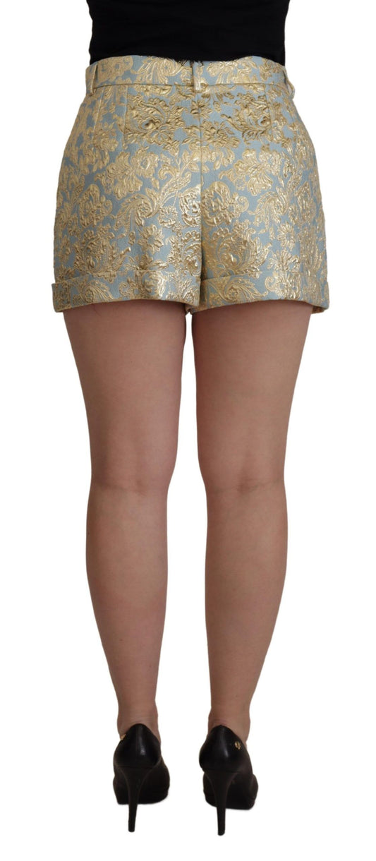 Elegant High-Waist Jacquard Bermuda Shorts