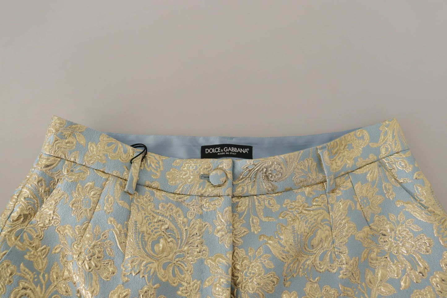 Elegant High-Waist Jacquard Bermuda Shorts