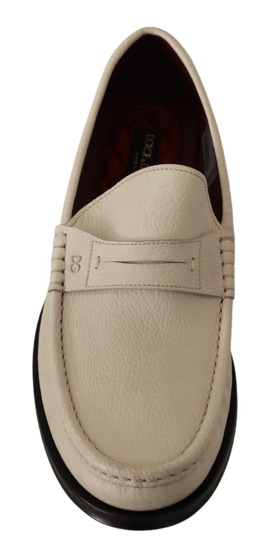 Elegant White Leather Loafers for Men