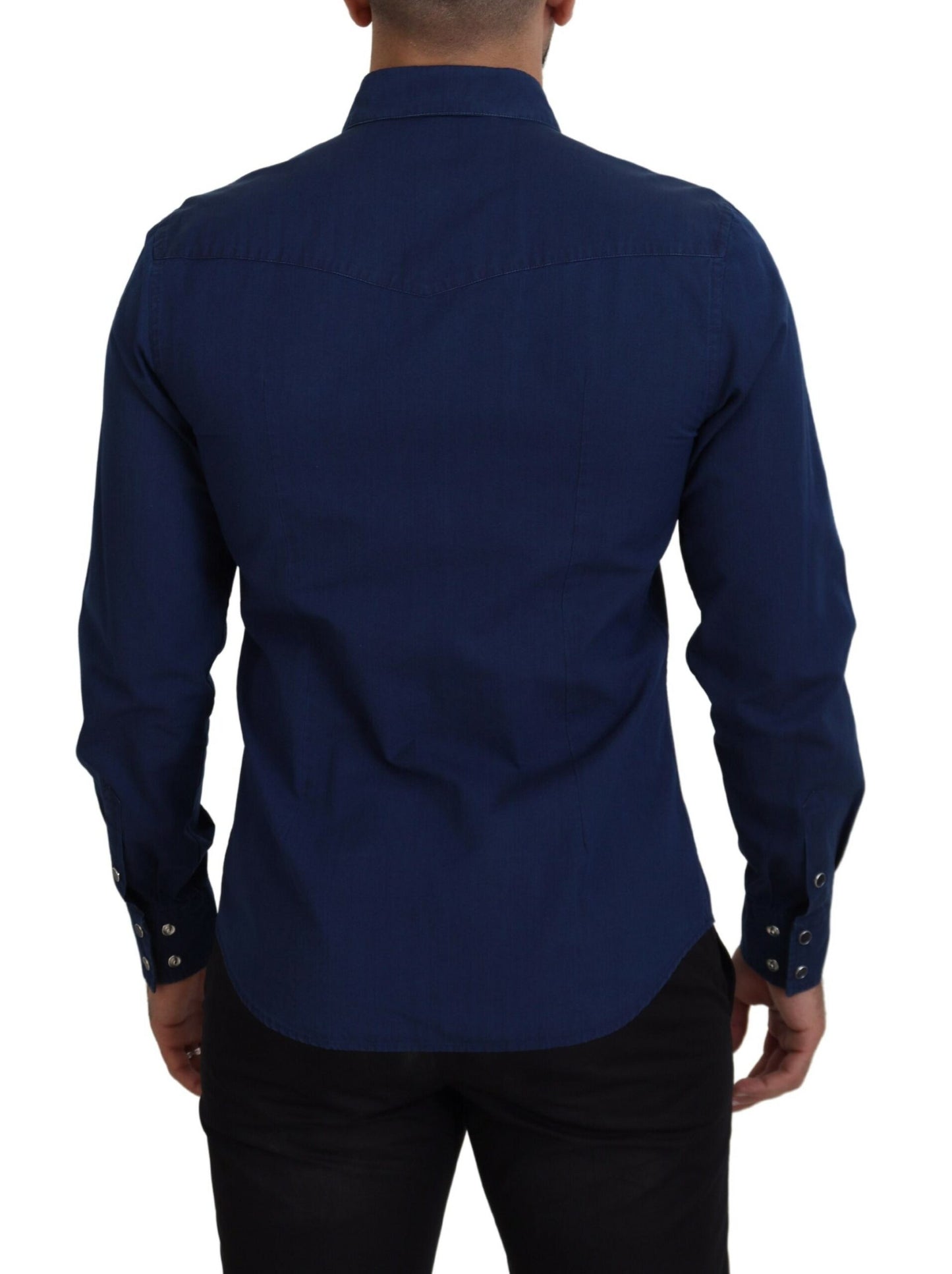 Elegant Slim Fit Denim Casual Shirt