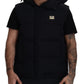 Sleek Black Hooded Short Sleeve Jacket
