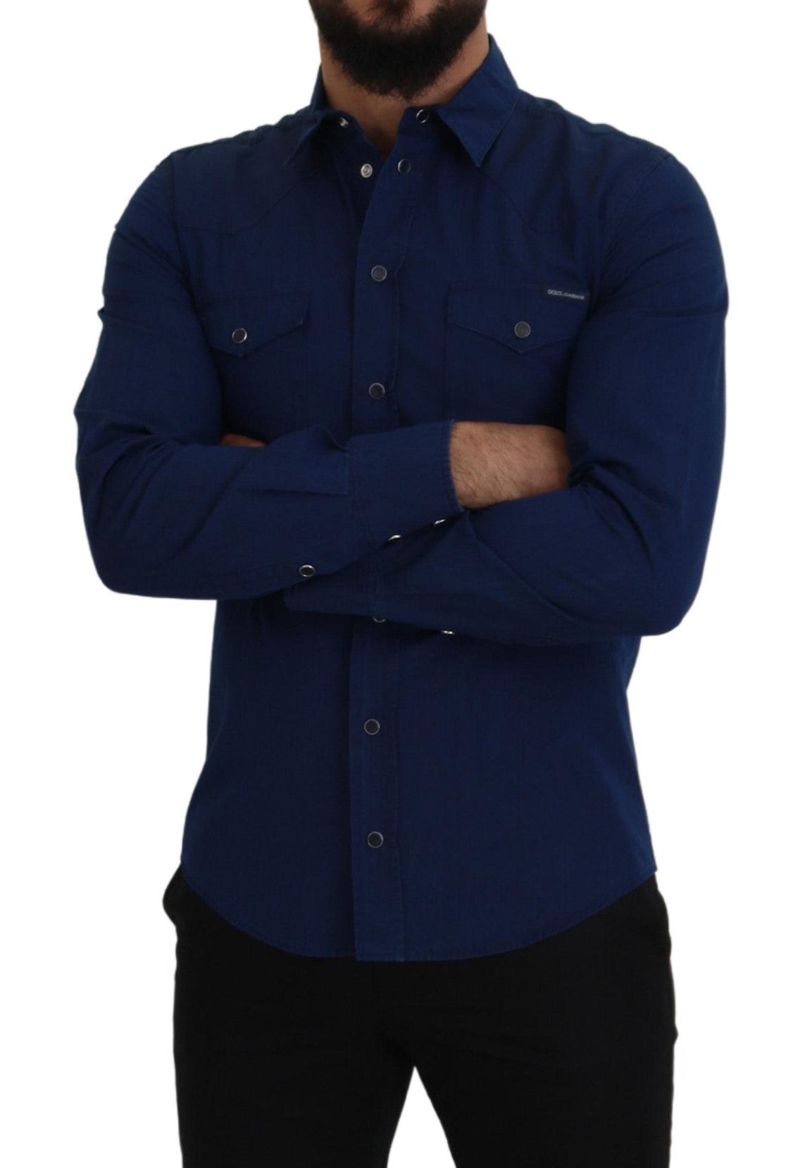 Elegant Slim Fit Denim Casual Shirt