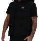 Sleek Black Hooded Short Sleeve Jacket