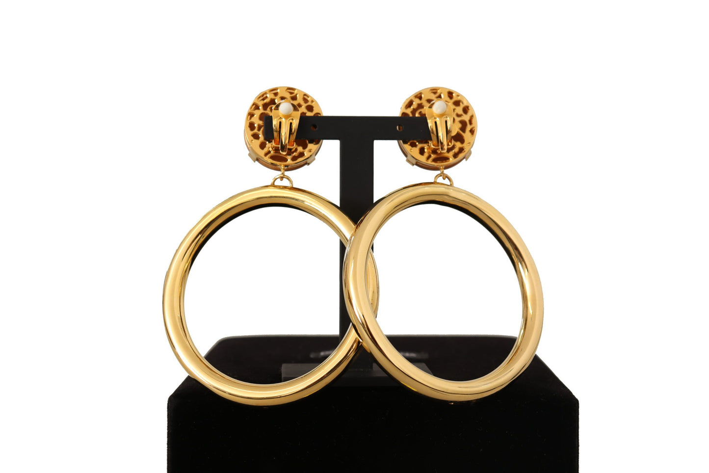 Elegance Dangling Hoop Clip-on Earrings