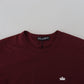 Maroon Cotton Crew Neck Casual Tee