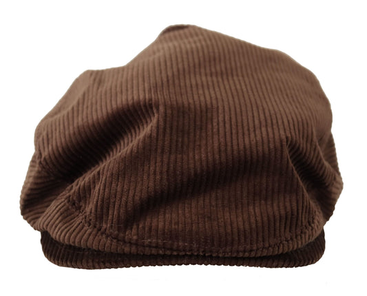 Brown Corduroy Cotton Newsboy Men Hat