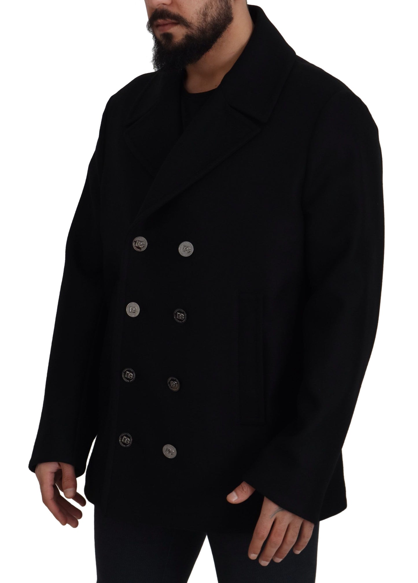 Elegant Double Breasted Wool Overcoat