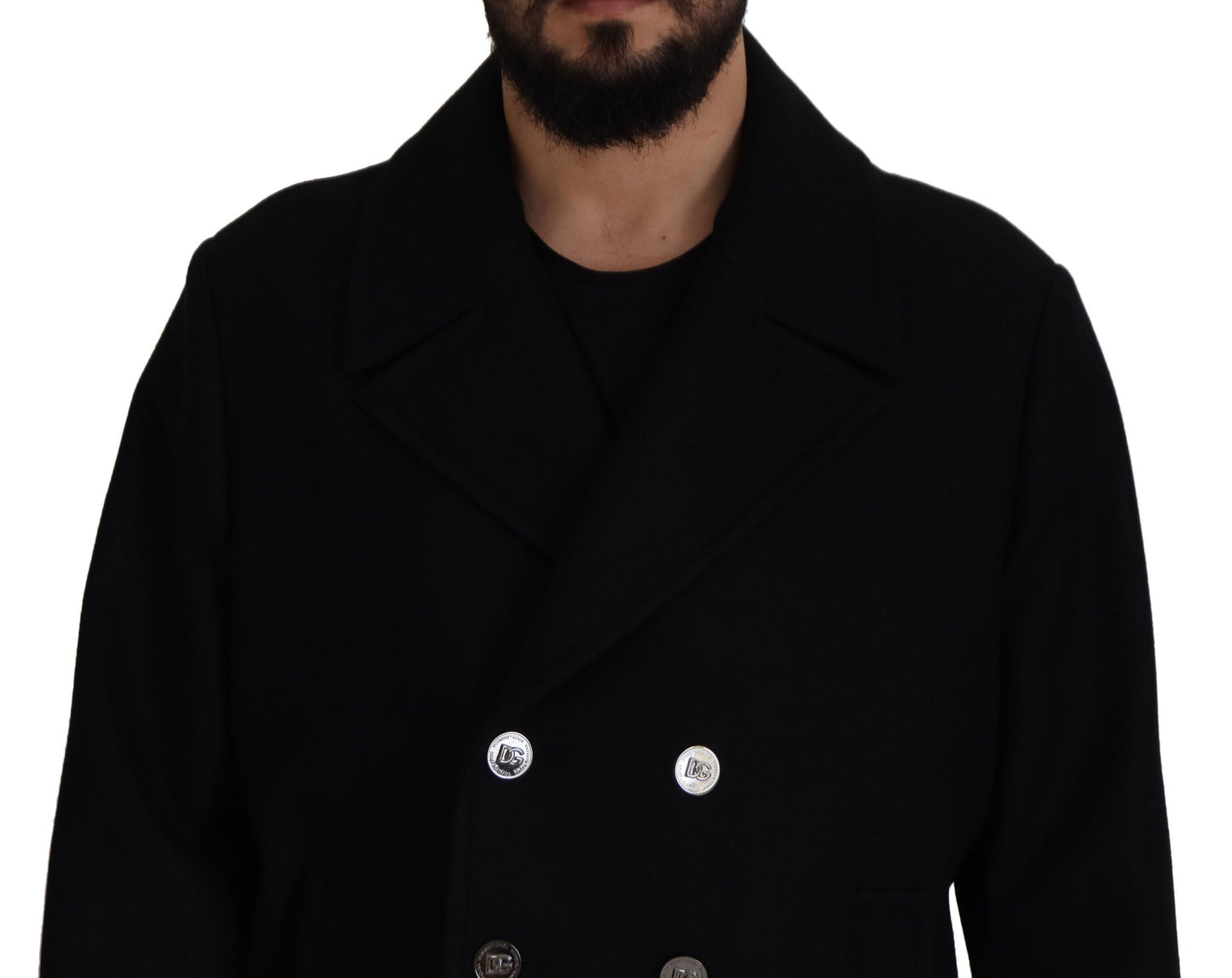 Elegant Double Breasted Wool Overcoat