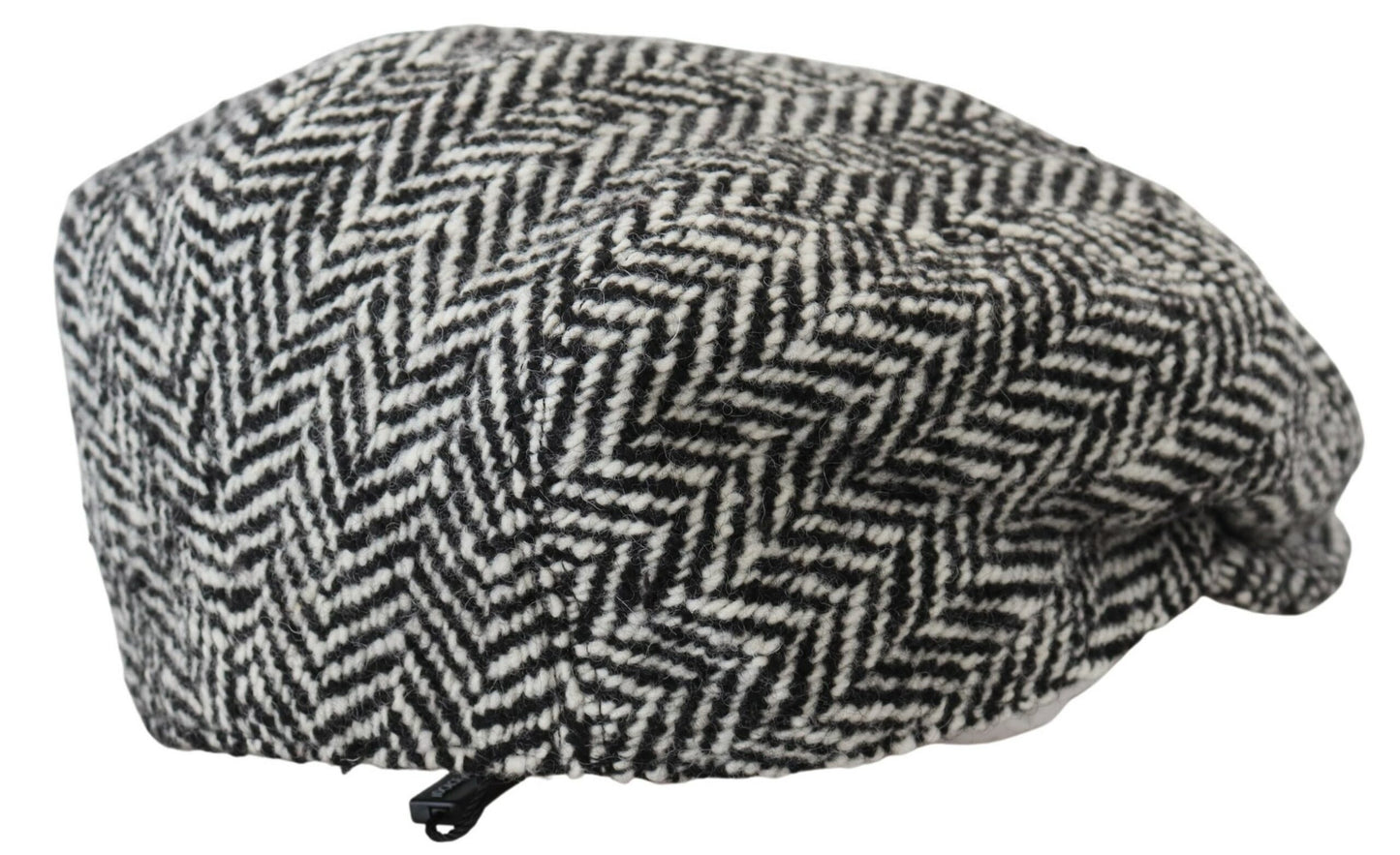 Elegant Herringbone Newsboy Hat