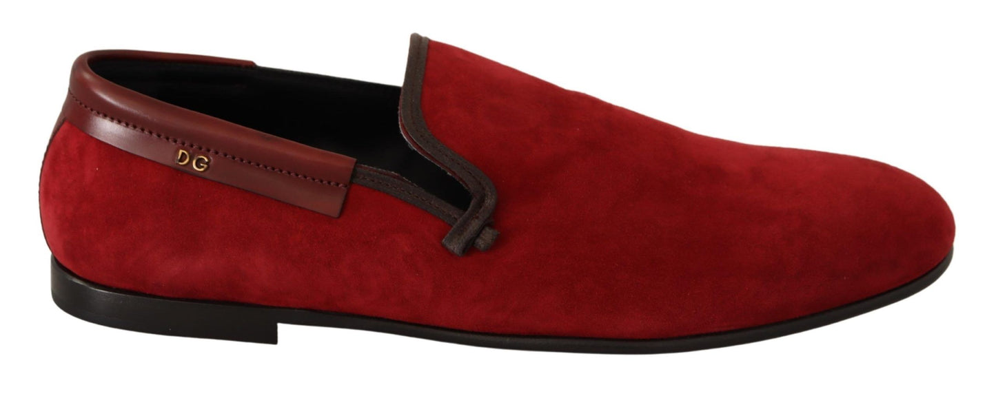 Elegant Red Suede Loafers for Men