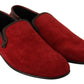 Elegant Red Suede Loafers for Men