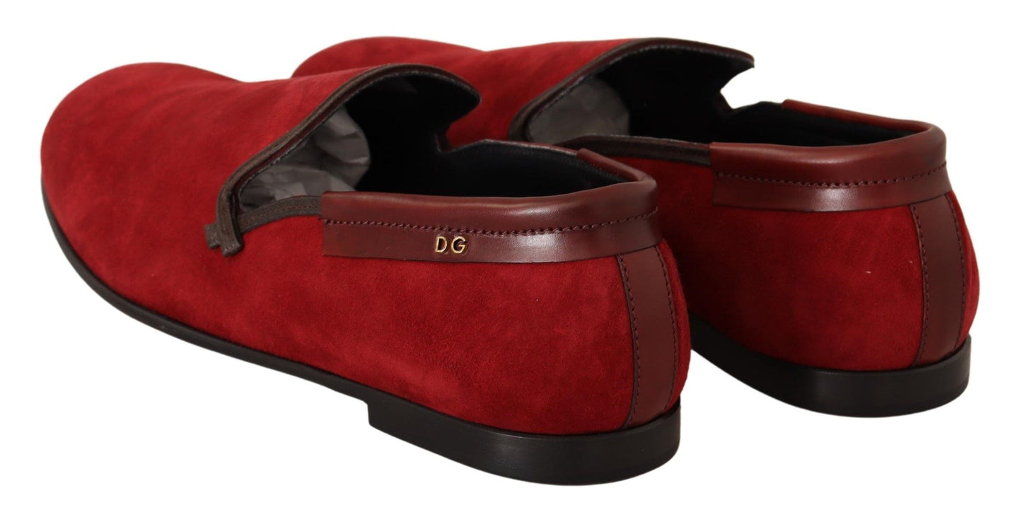 Elegant Red Suede Loafers for Men