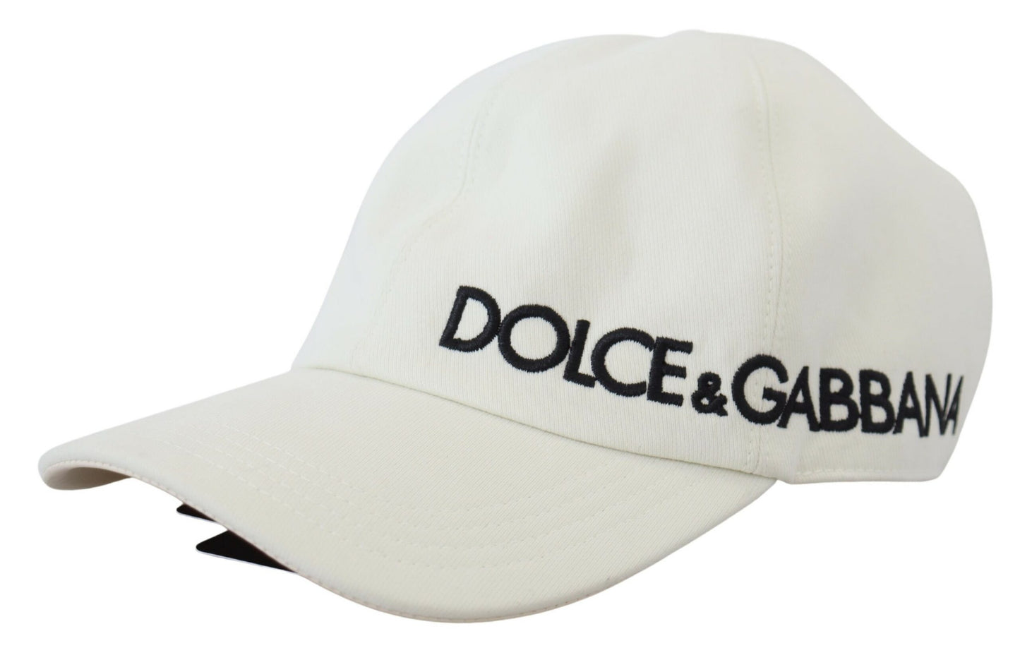 Elegant White Cotton Blend Baseball Hat