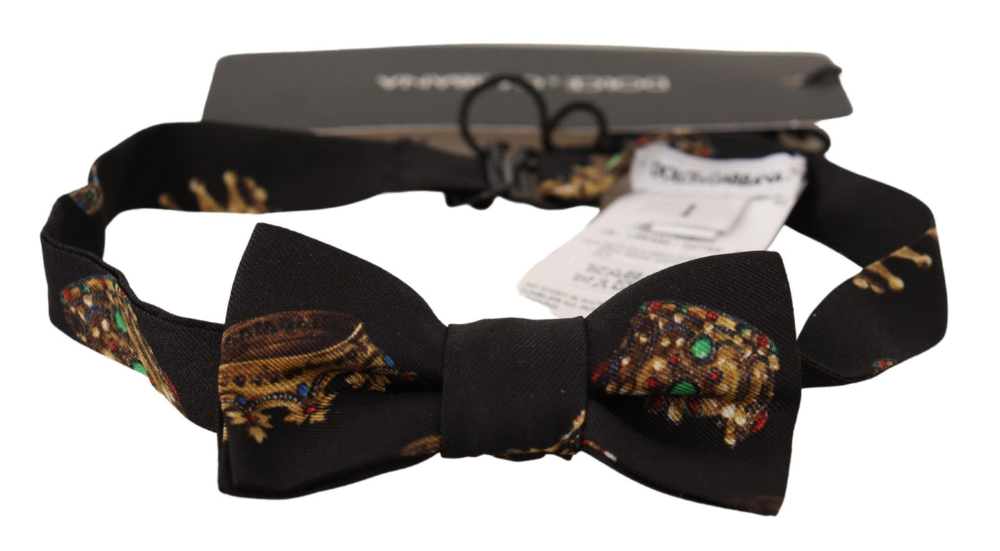 Elegant Black Silk Kids Bow Tie