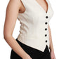 Elegant Sleeveless Wool-Silk Blend Vest