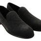 Elegant Gray Velvet Loafers