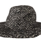 Elegant Black & White Wide Brim Hat