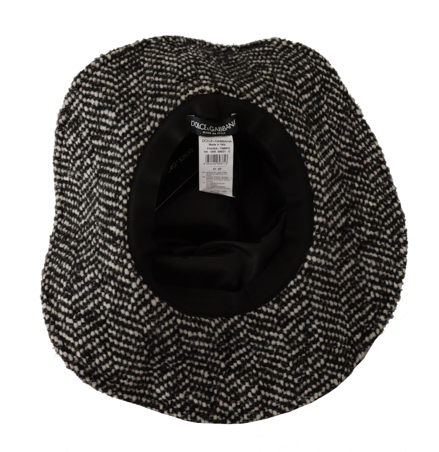 Elegant Black & White Wide Brim Hat