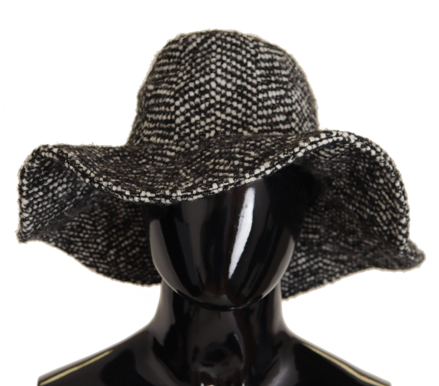 Elegant Black & White Wide Brim Hat