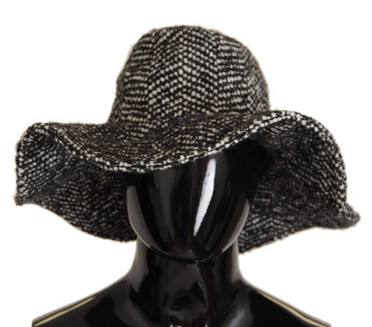 Elegant Black & White Wide Brim Hat