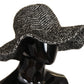 Elegant Black & White Wide Brim Hat
