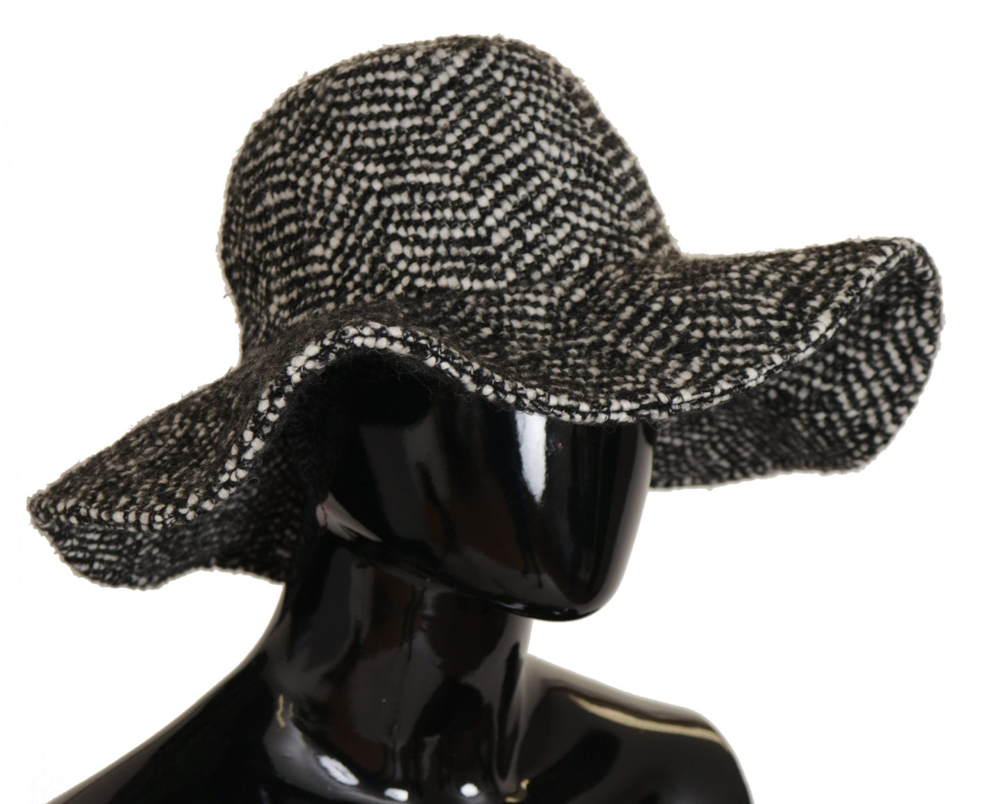 Elegant Black & White Wide Brim Hat