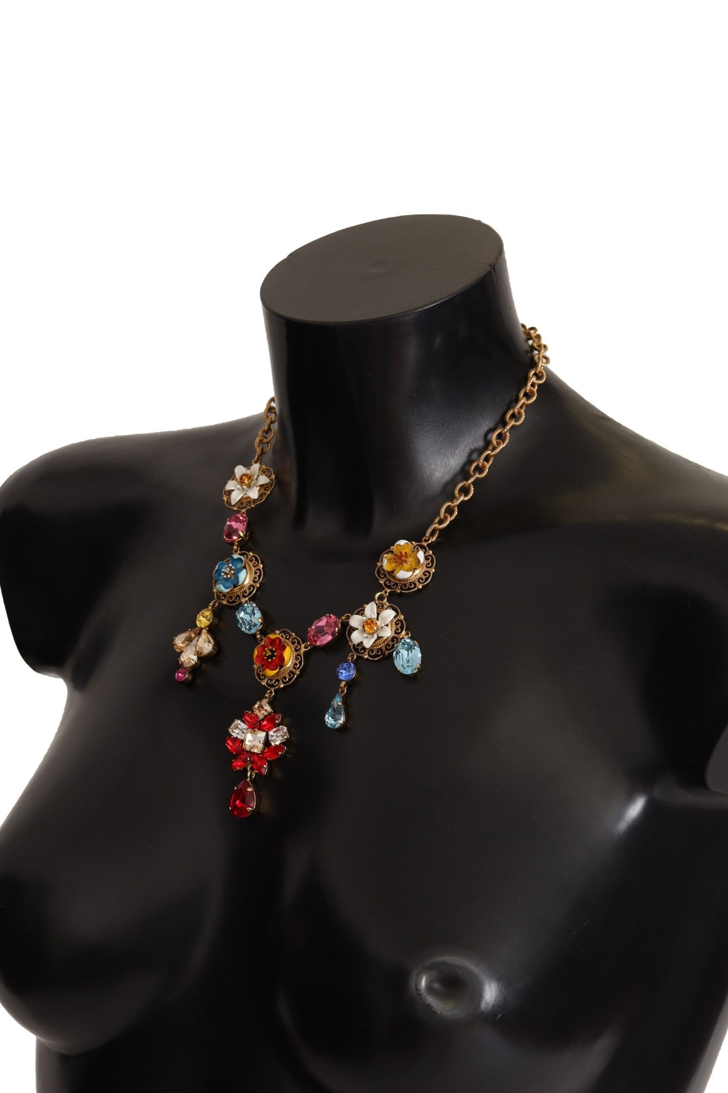 Regal Gold Floral Statement Necklace