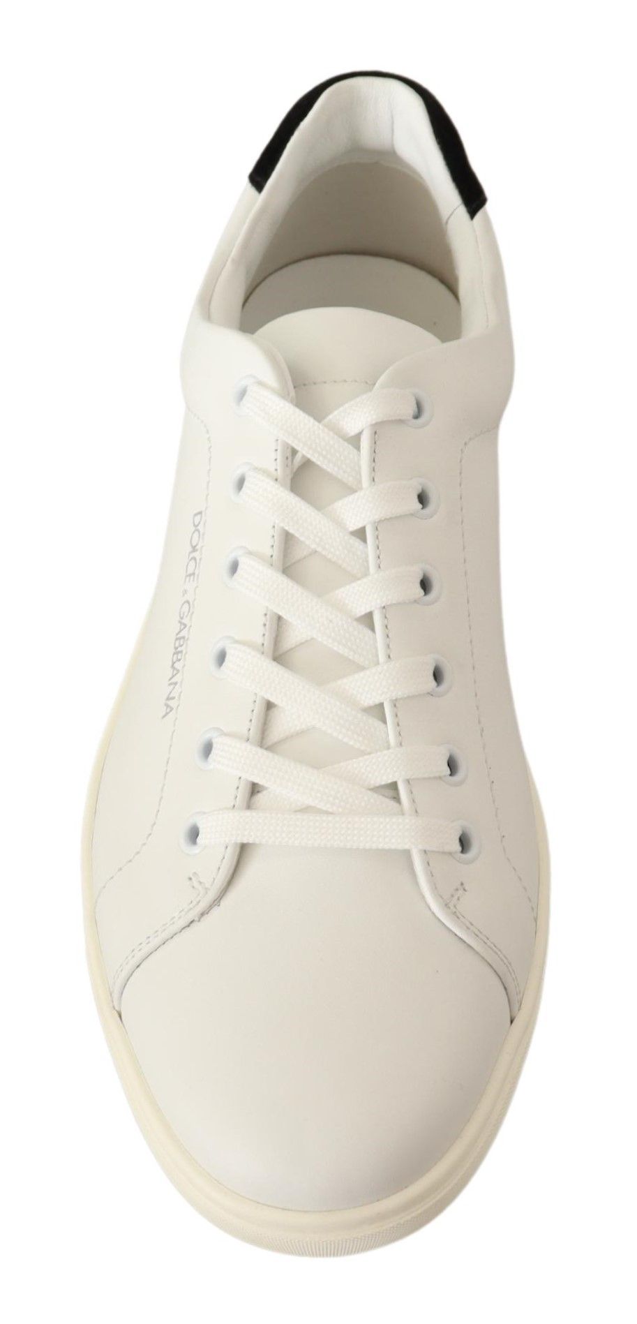 Elegant White Leather & Black Suede Sneakers