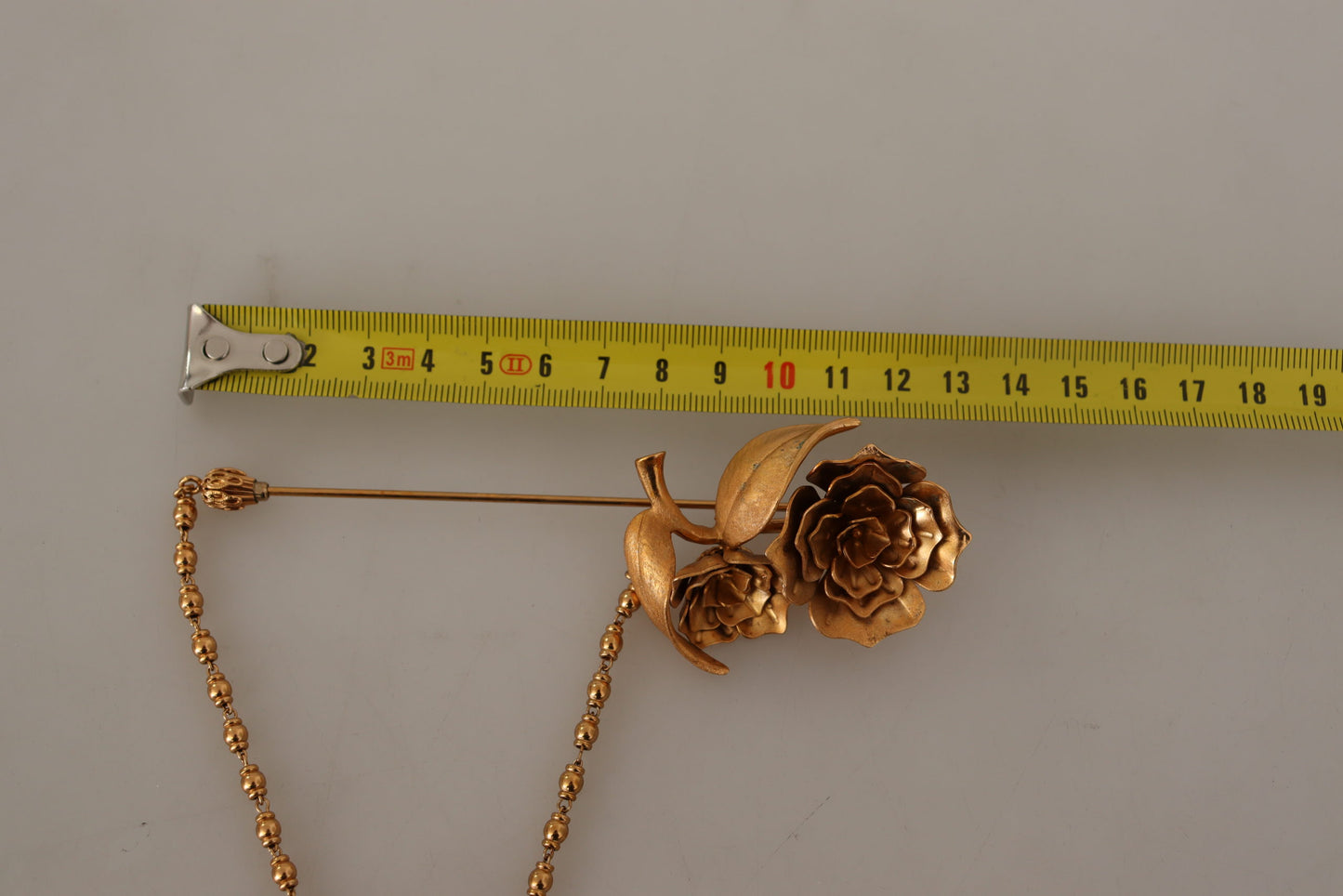 Elegant Gold Tone Brass Brooch Pin