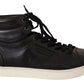 Classic High Top Black Leather Sneakers