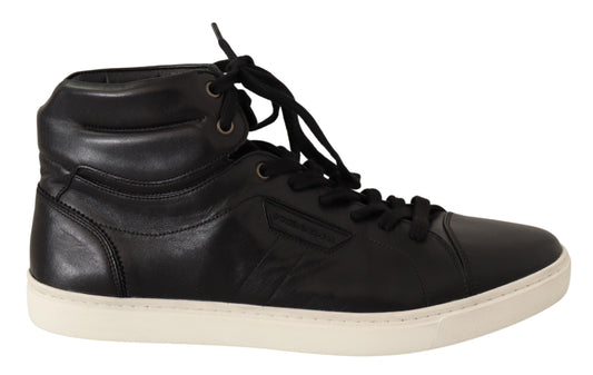 Classic High Top Black Leather Sneakers