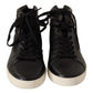 Classic High Top Black Leather Sneakers