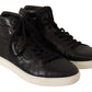 Classic High Top Black Leather Sneakers