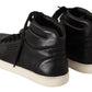 Classic High Top Black Leather Sneakers